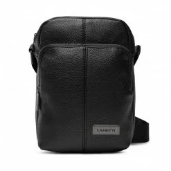 Men's Messenger Bag LANETTI - BMR-U-081-10-08 Black Black