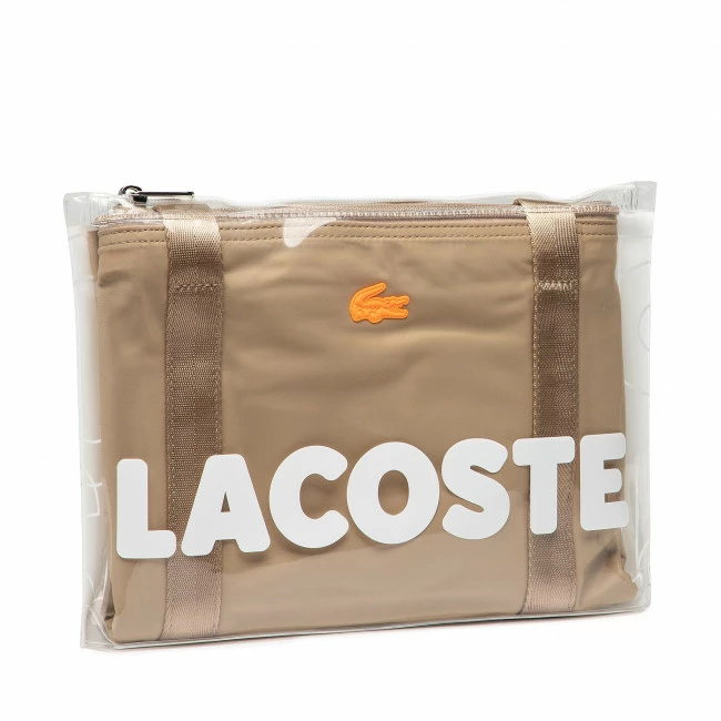 Canvas Totes & Shoppers Handbag LACOSTE - Xl Shopping Bag NF3816YA Viennois Orange Fluo K02 Beige 4 Canvas Totes & Shoppers Handbag LACOSTE - Xl Shopping Bag NF3816YA Viennois Orange Fluo K02 Beige - Image 3