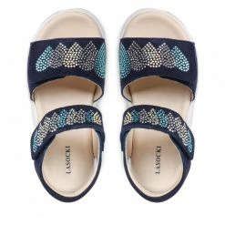 Sandals LASOCKI KIDS - CI12-FLOWER-01 Cobalt Blue Navy Blue -Lacoste Discount Store 06 5904248656041 rz