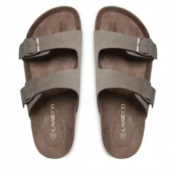 Clogs And Mules Slides LANETTI - MS1123-10 Light Grey Grey 13 Clogs And Mules Slides LANETTI - MS1123-10 Light Grey Grey -Lacoste Discount Store 06 5904248767235 rz
