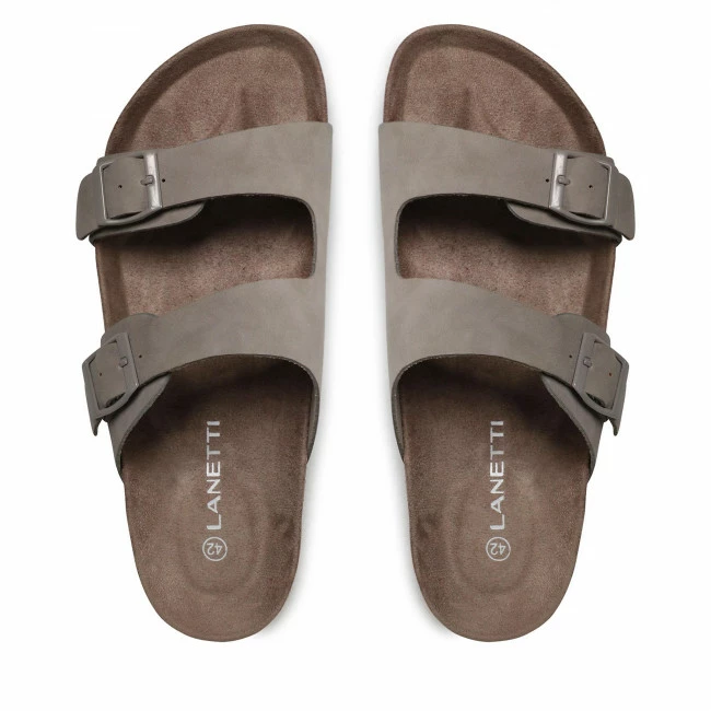 Clogs And Mules Slides LANETTI - MS1123-10 Light Grey Grey 8 Clogs And Mules Slides LANETTI - MS1123-10 Light Grey Grey - Image 6