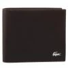 Men's Wallets Large Men's Wallet LACOSTE - Small Billfold NH1115FG Dark Brown 028 Black