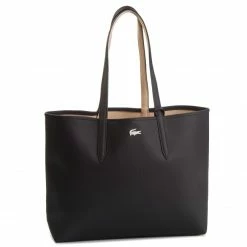 Canvas Totes & Shoppers Handbag LACOSTE - Shopping Bag NF2142AA Black Warm Sand A91 Beige, Black