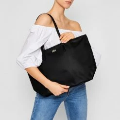 Canvas Totes & Shoppers Handbag LACOSTE - L Shopping Bag NF1888PO Black 000 Black -Lacoste Discount Store 3614036326828