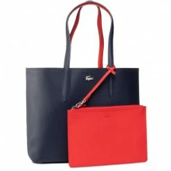 Classic Handbag LACOSTE - Shopping Bag NF2142AA Peacoat Salsa B50 Red, Navy Blue